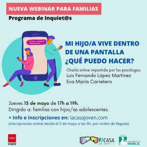 Cartel de la webinar para familias