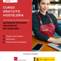 Certificado de Profesionalidad Gestión de Procesos de Servicio en Restauración (curso gratuito)