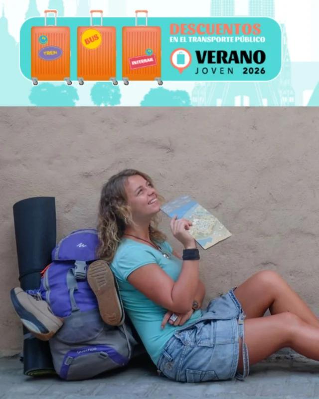 Mira estos 💸descuentos💸 para viajar con ¡VERANO JOVEN 2026! 

🚂Ida y vuelta en los trenes
🚌Autobuses estatales
🚞Interrail Global Pass 10 días en 2 meses

Puedes solicitarlo:
👉🏼 Si tienes entre 18 y 30 años.
🗓️Desde el 1 de julio al 30 de septiembre 2026 

Busca "verano joven 2026" en Google y accede a toda la info!