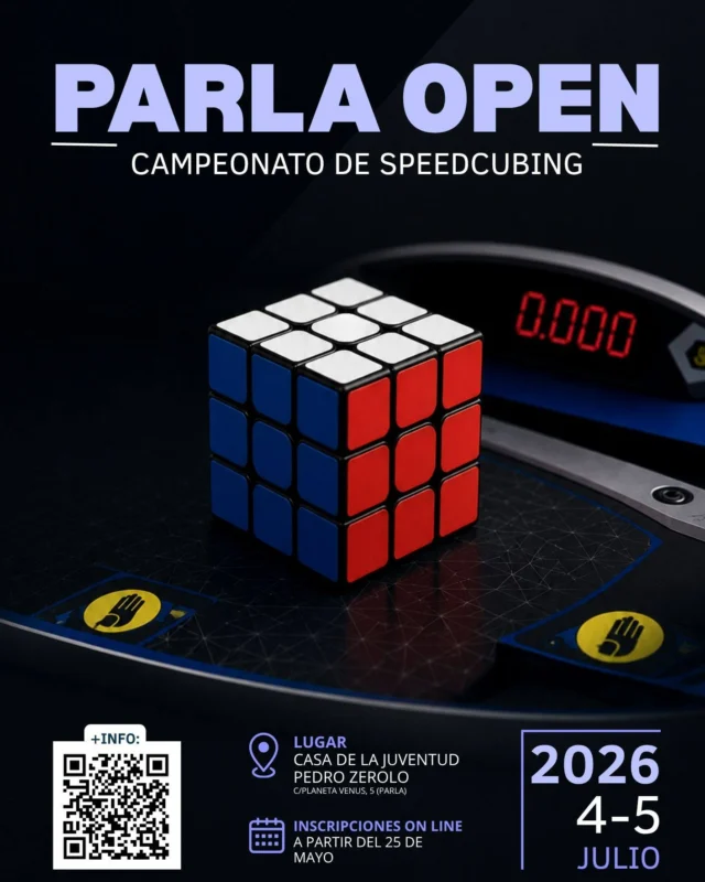 Este finde  no te pierdas en #LaCasa el Campeonato de SpeedCubing Parla Open 2026 de @amspeedcubing 

✨Ven a ver a los competidores, ¡son una auténtica pasada!

#VidaEnLaCasa